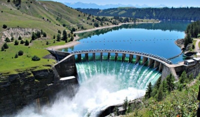 What kind of renewable energy comes from building dams on rivers?