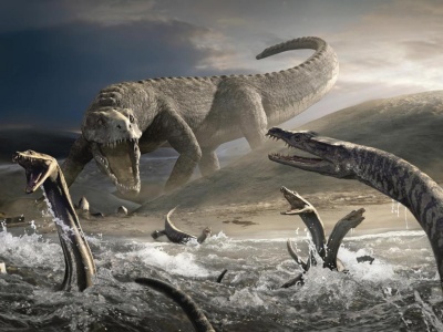 Which era did dinosaurs first appear?